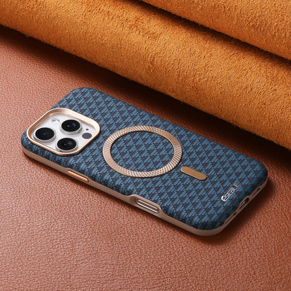 Luxury Leather Carbon Fiber Texture Phone Case For iPhone 13 14 15 16 17 Pro Max For Magsafe Wireless Charging Shockproof Cover.
