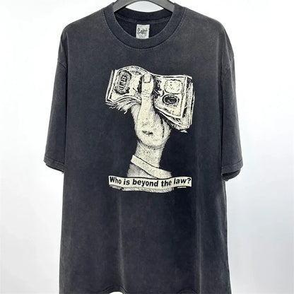 SAINT Vintage NIN Nine-inch Nail T-Shirts Best Quality Vintage Washed T Shirt Tee Tops