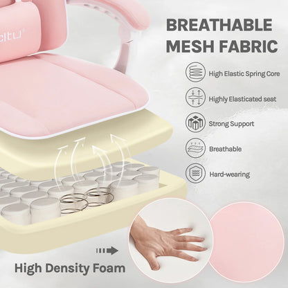 WOLTU Ergonomischer Gaming-Stuhl, Bürostuhl mit hoher Rückenlehne, Drehsessel mit Fußstütze und höhenverstellbarem Computerstuhl für die Lendenwirbelsäule