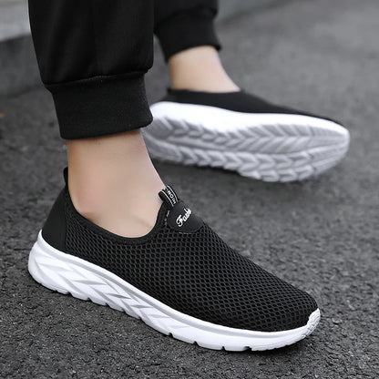 YRZL Sneakers Men Summer Casual Shoes Men Mesh Breathable Outdoor Non Slip Sports Shoes Slip on Loafers for Men Pius Size 39-46