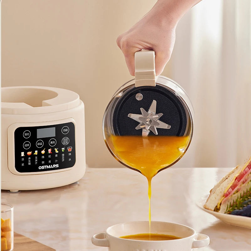 1.5L Soybean Milk Machine Wall Breaking Machine with Soundproof Cover Multifunctional Fruit Vegetable Juicer Automatic Blender.
