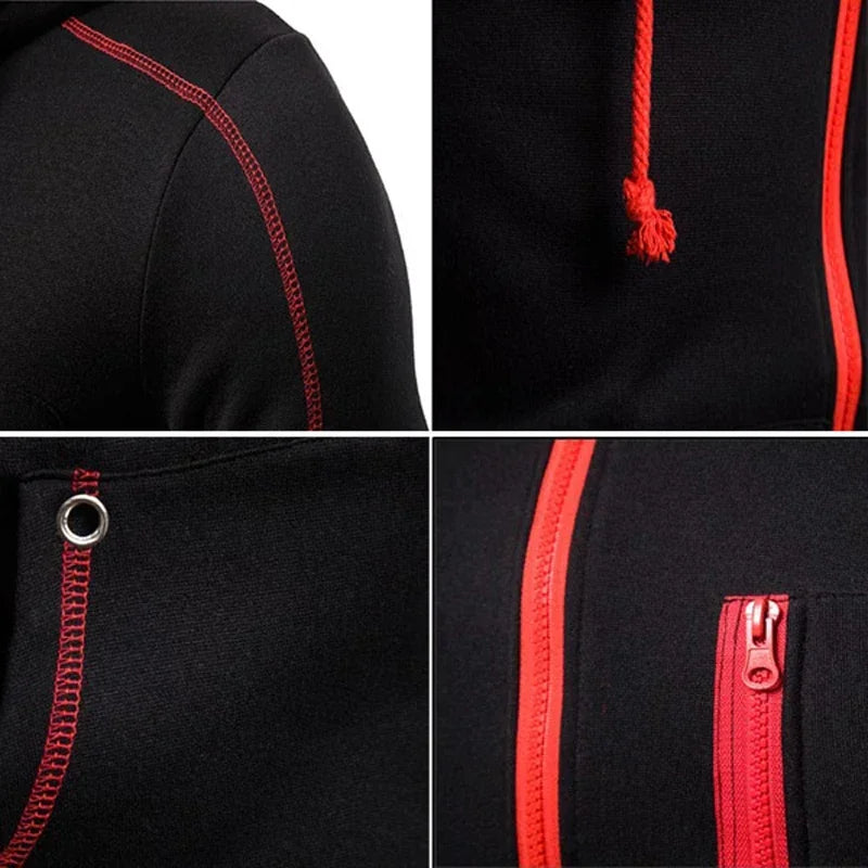 Autumn Winter Popular Mens Tracksuit Zipper Hooded Jacket+Running Pants 2 Piece Set Fast and Furious Print Casual Coat Clothing.