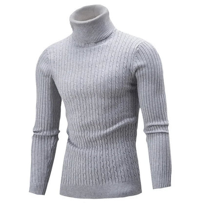 2025 Men's Warm Sweater Long Sleeve Turtleneck Sweater Retro Knitted  Pullover Sweaters