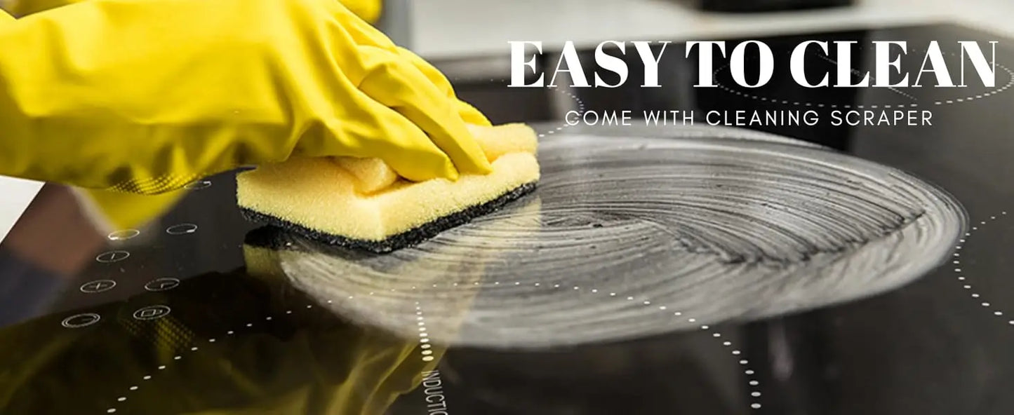 NOXTON White/Black Induction Hob Plug in, (UK:2800W/EU:3500W) 4 Zones with 1 Grill Zone, 60CM Touch, Safety Lock,Ceramic Glass.