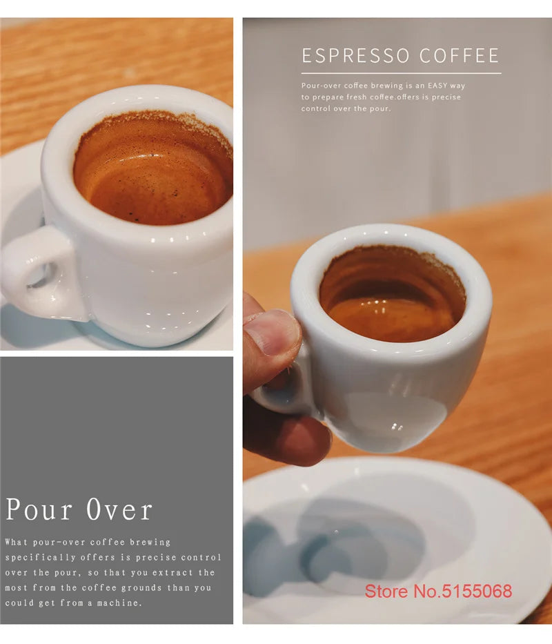 Nuova Point Classic Esp Espresso Cup And Saucer Set Professional Competitive Level Thicken Bone China Coffee Mugs And Plate Set.