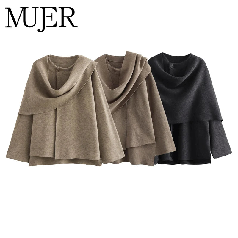 MUJER Plüsch-Wintermäntel für Damen, asymmetrischer Schal, Halbsaison-Jacke für Damen, Parkas, langärmelig, gepolsterter Mantel, Damenjacke.