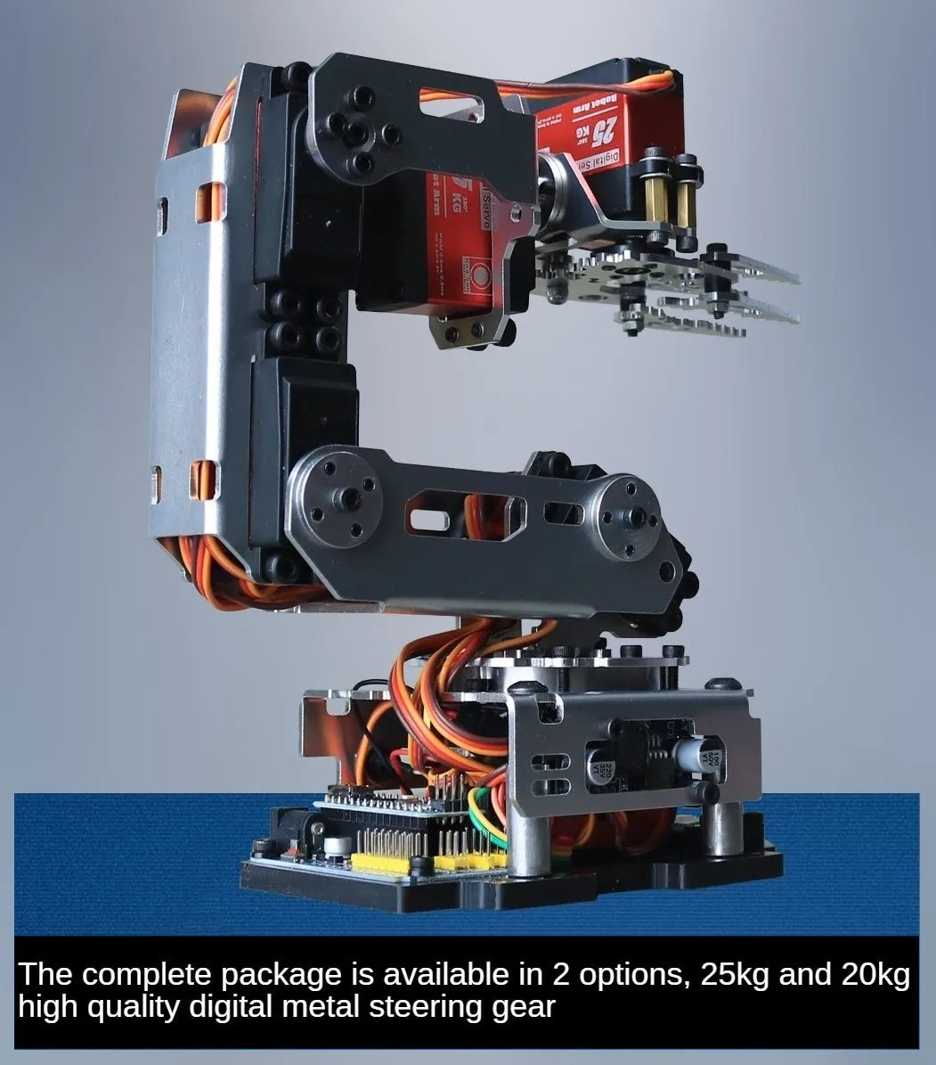 APP Control 6 Dof Metal Mechanical Arm Aluminum Alloy Bracket High Quality Robot Arm for Arduino Robot DIY Kit Programmable Arm.