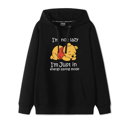 Cartoon Winnie the Pooh Mode einfacher Pullover Damen lockere und bequeme Kapuze vielseitige Paar Freundin Pullover Jacke.