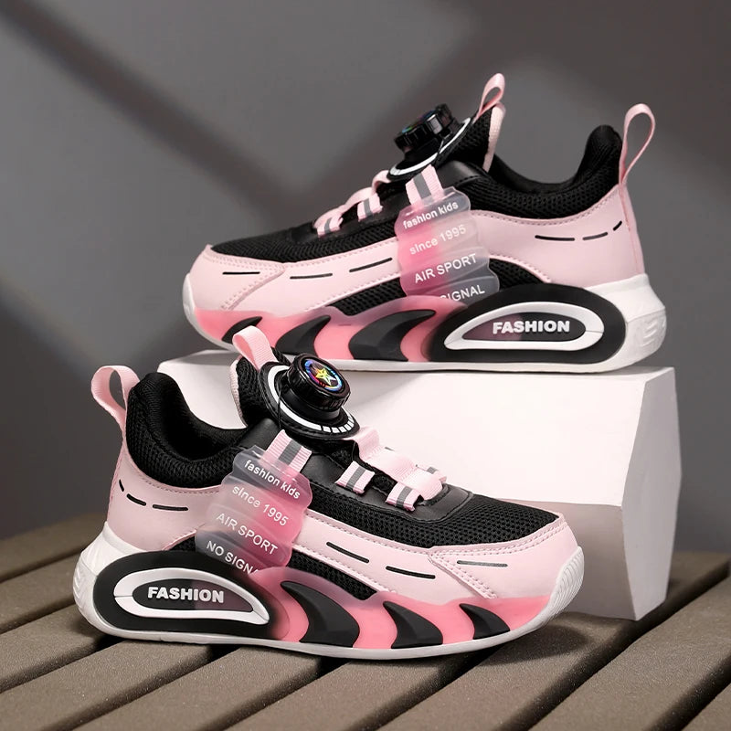 Cute Pink Girls' Summer Breathable Walking Shoes Lightweight Kids Fashion Sneakers for Outdoor Sports Tennis.