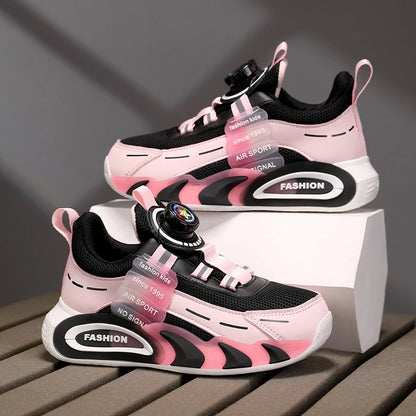 Cute Pink Girls' Summer Breathable Walking Shoes Lightweight Kids Fashion Sneakers for Outdoor Sports Tennis.