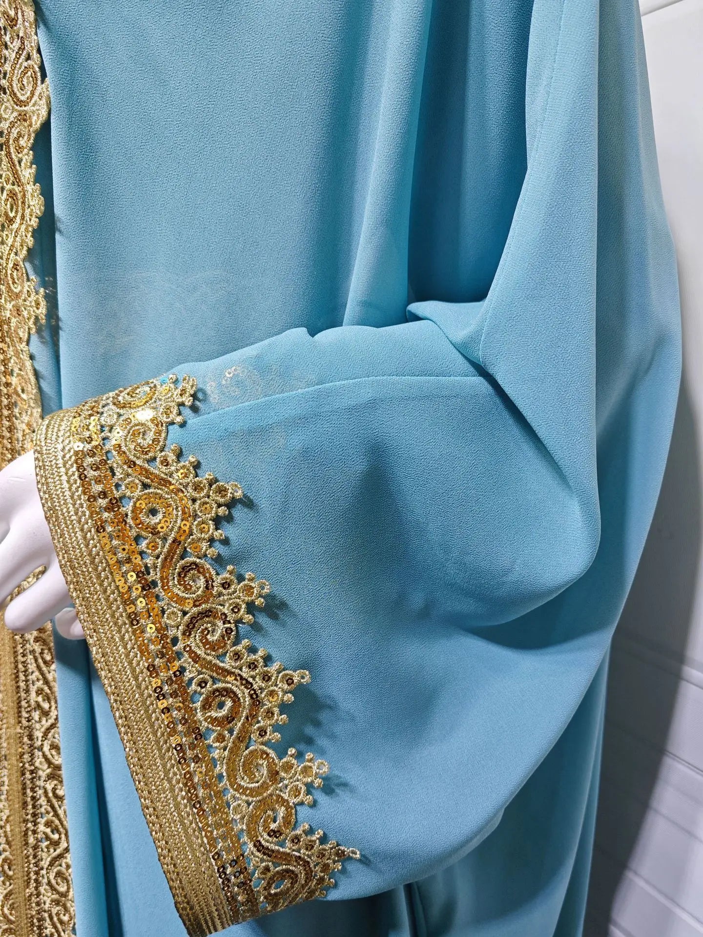 Uni Ramadan Sequins Dubai Abayas Arab Tunics Batwing Sleeve Dresses For Women Gala Two pieces Moroccan Elegant Kebaya