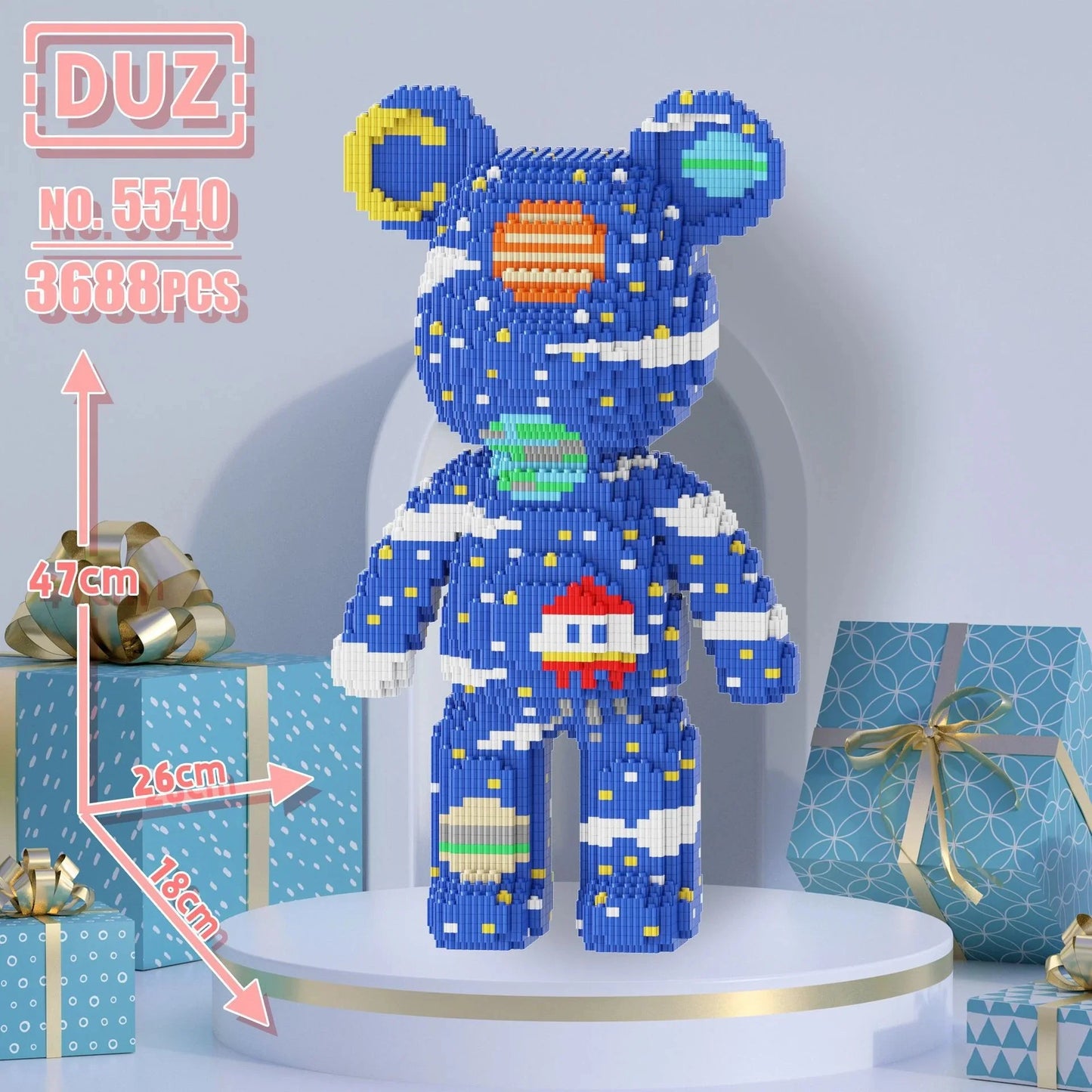 Oversized Violents Bear Building Blocks Assembled Toys DIY Adult Educational Children's Toys Birthday Gift Model Dolls Toys.