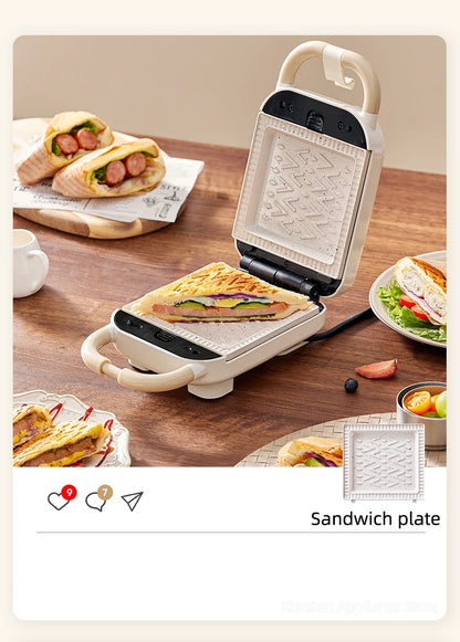 Electric Sandwich Maker Multifunctional Waffle Machine Toaster Baker Breakfast Machine Takoyaki Pancake Donuts Sandwichera 220V.