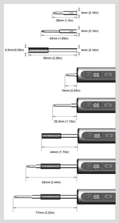 Arrow max m1 elektrische schrauben dreher set präzise magnetische bits 5-gang einstellbares drehmoment wiederauf ladbarer schnur loser schrauben dreher neu
