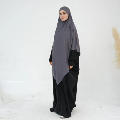 Extra Long Khimar Hijab Scarf Jersey Cotton Muslim Prayer Clothes Islamic Jilbab Khimars for Women Hijabs Veil Niqab Ramadan Eid.