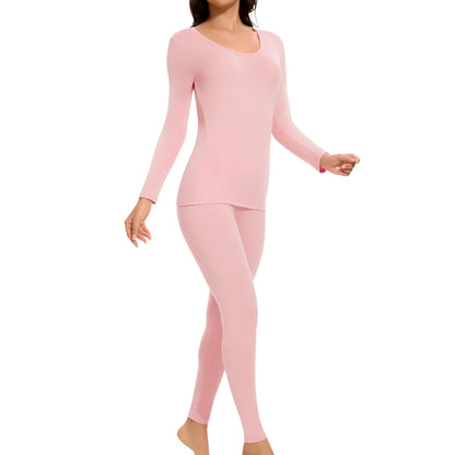 Thermal Underwear Women Autumn Winter Under Layer Clothes New Warm Pajamas Sets for Female 2 Pieces Long John Top Legging.