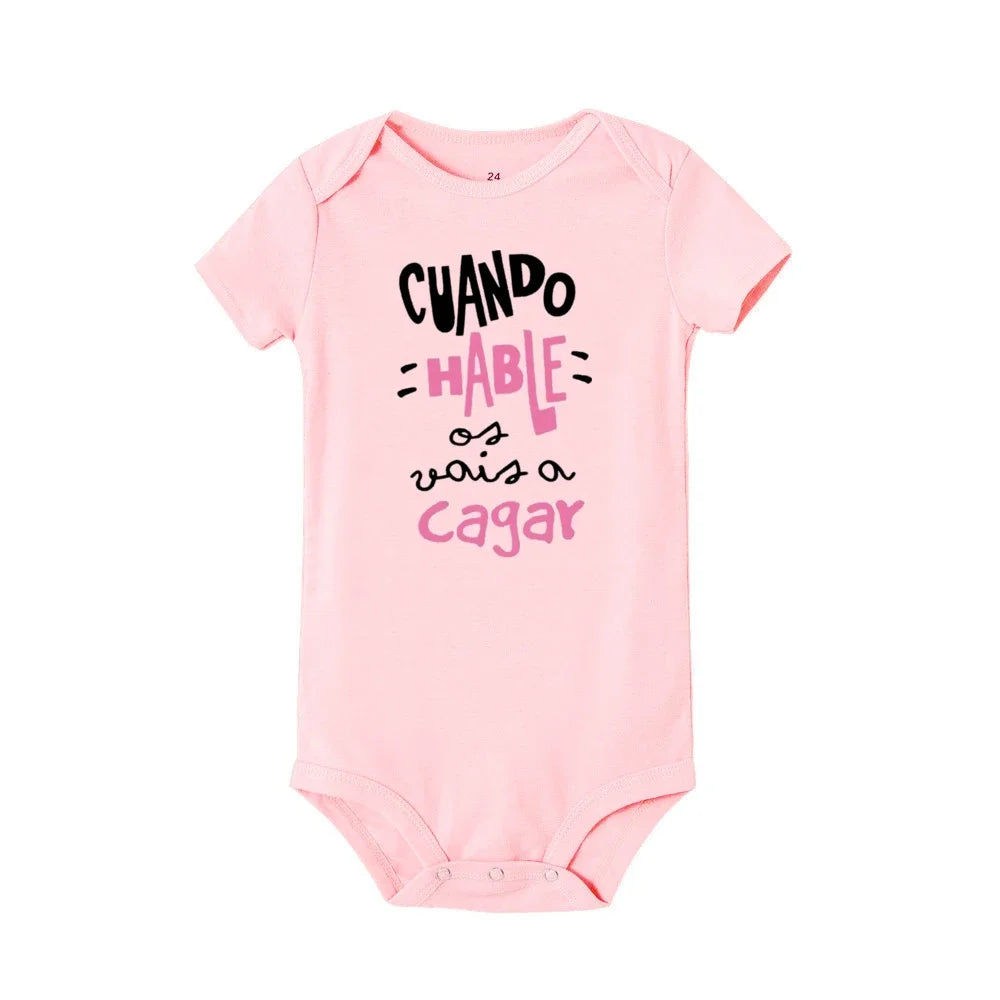 When I Talk You Mess Up The Gift Print Baby Strampler Säuglingsbodysuit Baby Niedliche Kleidung Neugeborene Kurzarm Bodys Kleinkind Geschenk.