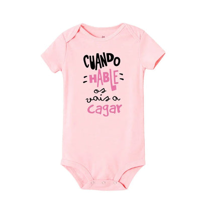 When I Talk You Mess Up The Gift Print Baby Strampler Säuglingsbodysuit Baby Niedliche Kleidung Neugeborene Kurzarm Bodys Kleinkind Geschenk.