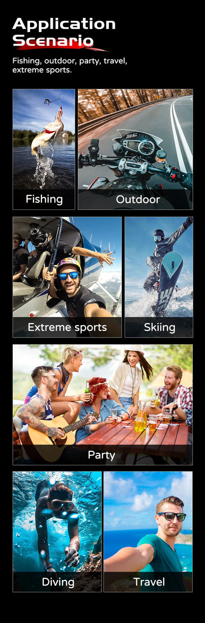 SJCAM C100 Plus Action Cam 4K Electronic Image Stabilization 2.4G WiFi 30M Waterproof With Case Sport Camera Black White