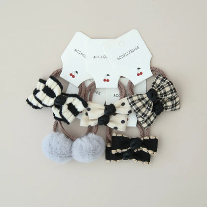 10Pcs/Lot, Elastic Hair Bow Clips for Children, Children's Headwear Hair Accessories for girls, Cute Hair ties, Lovely Hair Rope