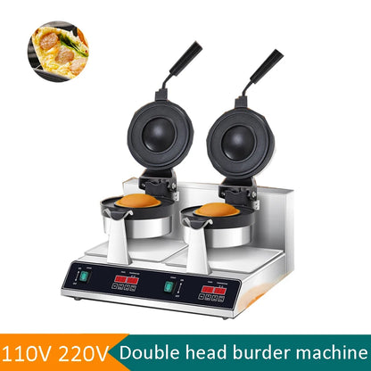 Digital Display Double-Headed UFO Burger Waffle Donut Machine Stainless Steel Hot Sale Electric Ice Cream Waffles Burger Maker.