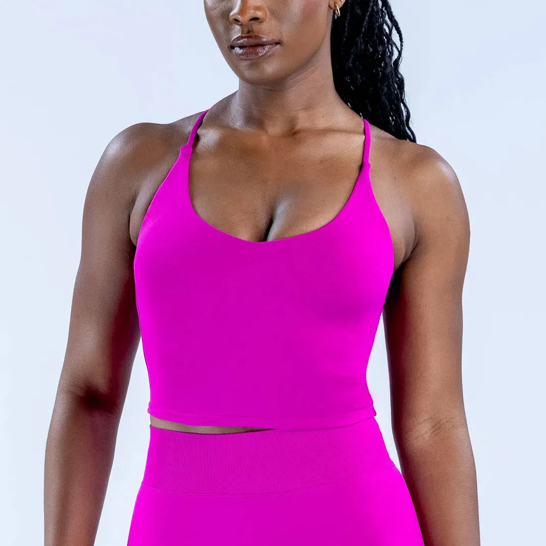 NCLAGEN Dynamic Strappy Top Gym Clothes High Support Push-up Fitness Tank Top Back Cross Workout Pilates Yoga Running sports Bra.