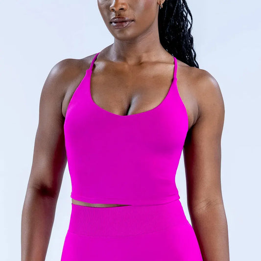 NCLAGEN Dynamic Strappy Top Gym Clothes High Support Push-up Fitness Tank Top Back Cross Workout Pilates Yoga Running sports Bra.