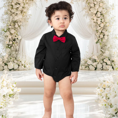 Baby Jungen Kleid Hemd Neugeborenen Taufe Body Säugling Hochzeit Taufe Weihnachten Formale Einteilige Herren Party Strampler.