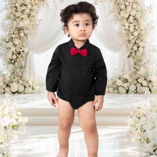 Baby Jungen Kleid Hemd Neugeborenen Taufe Body Säugling Hochzeit Taufe Weihnachten Formale Einteilige Herren Party Strampler.