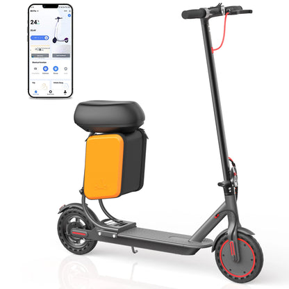 Dual Brake Electric Scooter with Seat Storage Bag 350W Powerful Motor Fast Speed 31KM/H on APP 36V 8.5 Inch Tire Adults Escooter