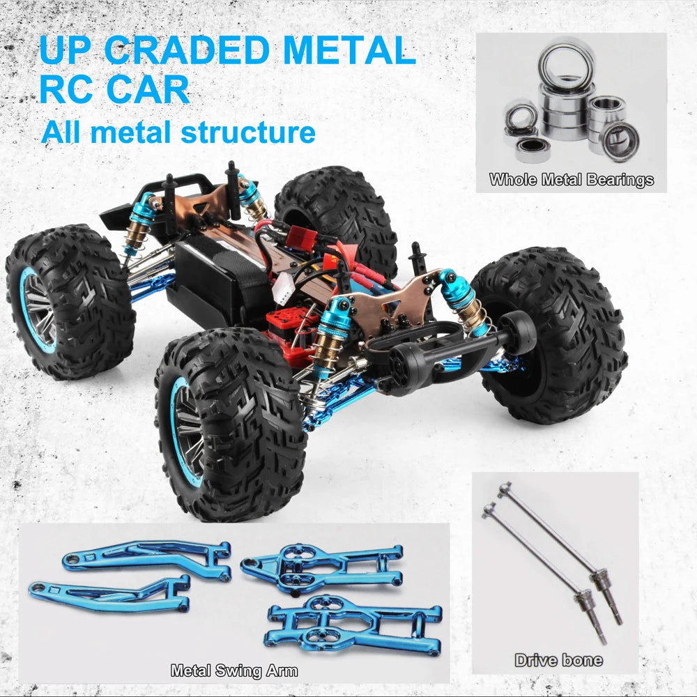 WLtoys  F21A 1:10 80KM/H RC Car 4WD 2.4G Metal Undercarriage Brushless Motor Remote Control High Speed Drift Monster Truck Toy.