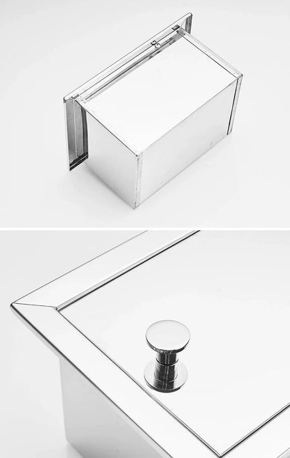 Einbau-Toilettenpapierrollenhalter in Mattschwarz, Aufbewahrungsbox für Seidenpapier aus Edelstahl für Badezimmer, Küche