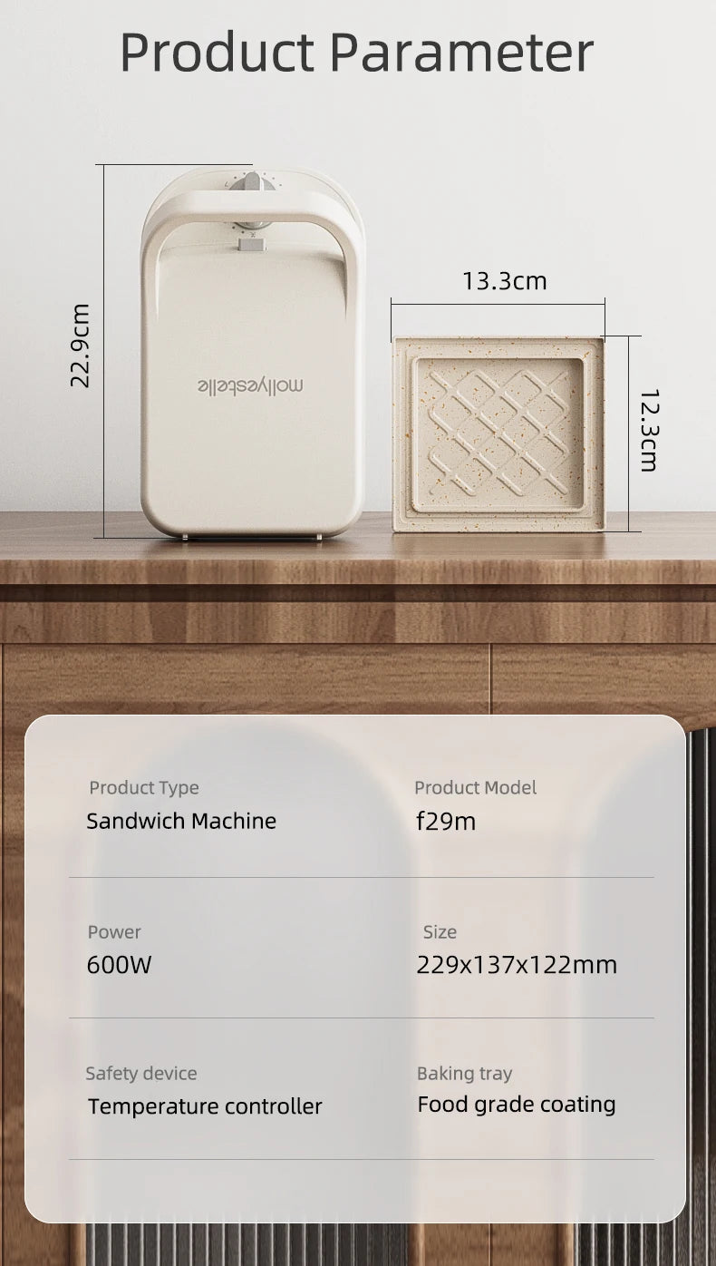 600W Electric Sandwich Maker Waffle Maker Multi-baker Breakfast Machine Toaster Baking Pancake Sandwichera Double Side Heat