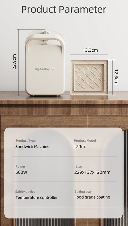 600W Electric Sandwich Maker Waffle Maker Multi-baker Breakfast Machine Toaster Baking Pancake Sandwichera Double Side Heat