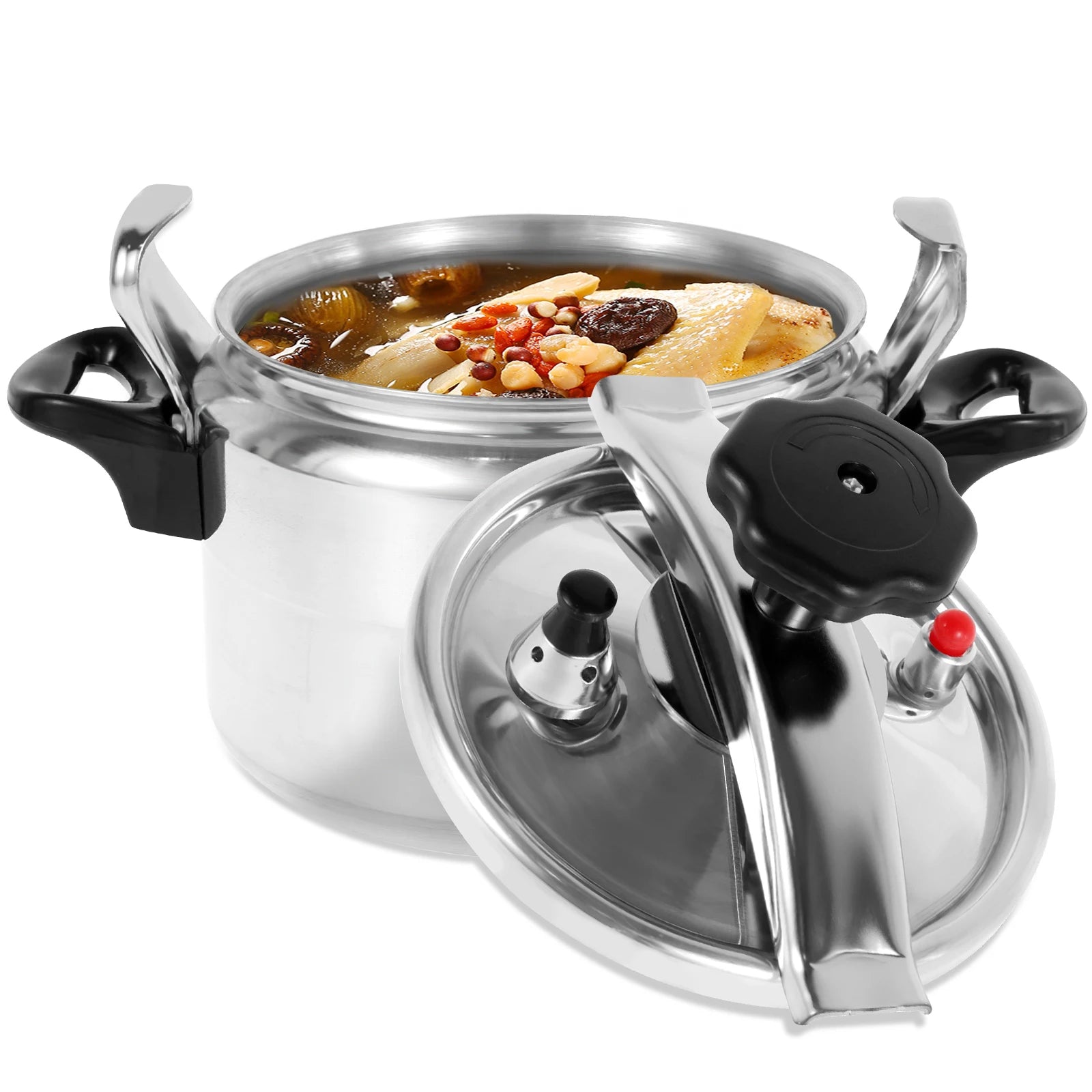 3-liter pressure cooker Aluminum alloy material with safety valve Anti scald handle for safe cooking Kitchen cookware accessory.