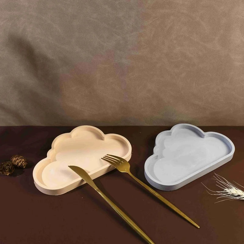 Clouds Dish Tray Silicone Mold DIY Jewellery Storage Box Coasters Ornaments Plaster Resin Molds.