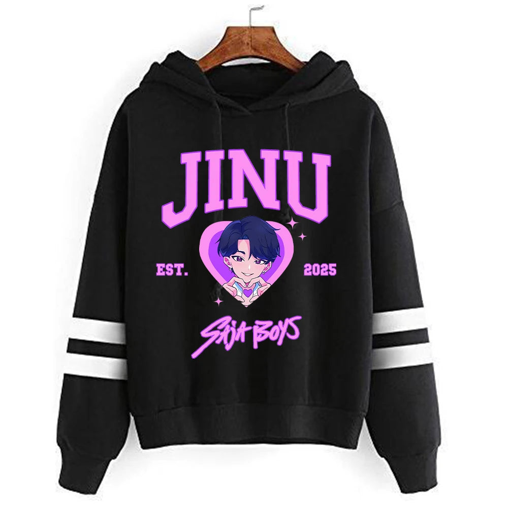 Kpop Demon Hunters Anime Hoodie Woman Clothing Saja Boys Cosplay Cartoon Graphic Sweatshirts Y2k Daily Casual Hooded Pullovers.