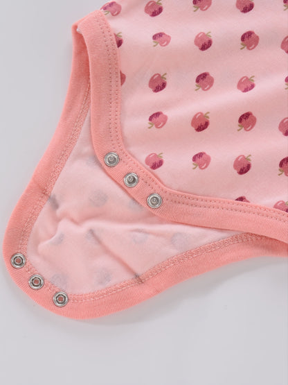 4PCS Neugeborenen Strampler Kurzarm Rundhals Cartoon Tier Blumen Drucken Body Onesies Für Baby Jungen Und Mädchen Kleidung