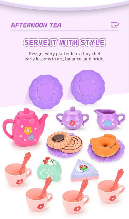 Kids Tea/Pastry Set Toy Simulation Pretend Play Food Playset for Children Montessori Toddler Children Gift Kitchen Girl.