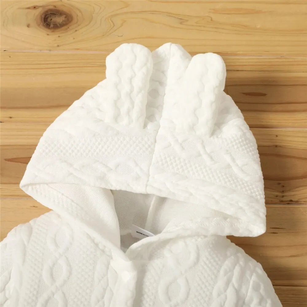 0-18 Monate Neugeborenes Baby Mädchen Bodysuit einfarbig Hoodie Langarm Stram pler Herbst & Winter warme Overall Kleidung für Baby.