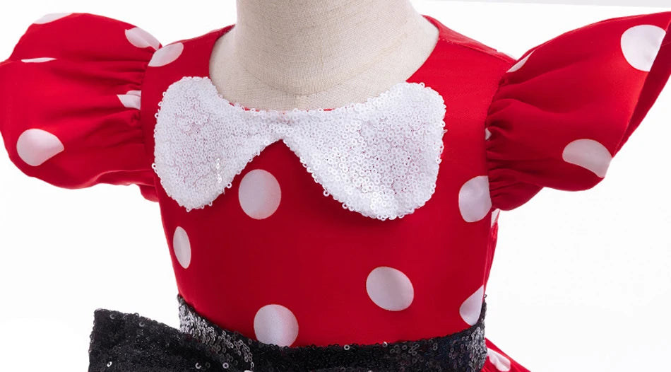 Disney Mickey Minnie Maus Polka Dot Cosplay Baby Mädchen Jungen Kostüm Kinder Maskerade Kleidung Kinder Halloween Karneval Kleid.