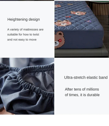 Waterproof Mattress Protector Thicken Fitted Bed Sheet Breathable & Noiseless Mattress Pad for Twin/Double/Queen/King Size Beds.