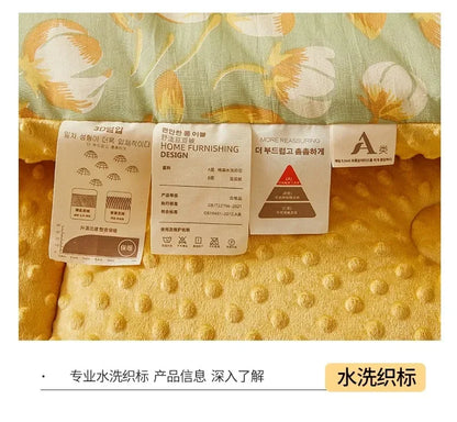 Home Textiles Comforter Stitch Printed Velvet Quilt Comforter Throw Blankets for Beds Winter Thicken Warm Quilt Core Bedding 이불