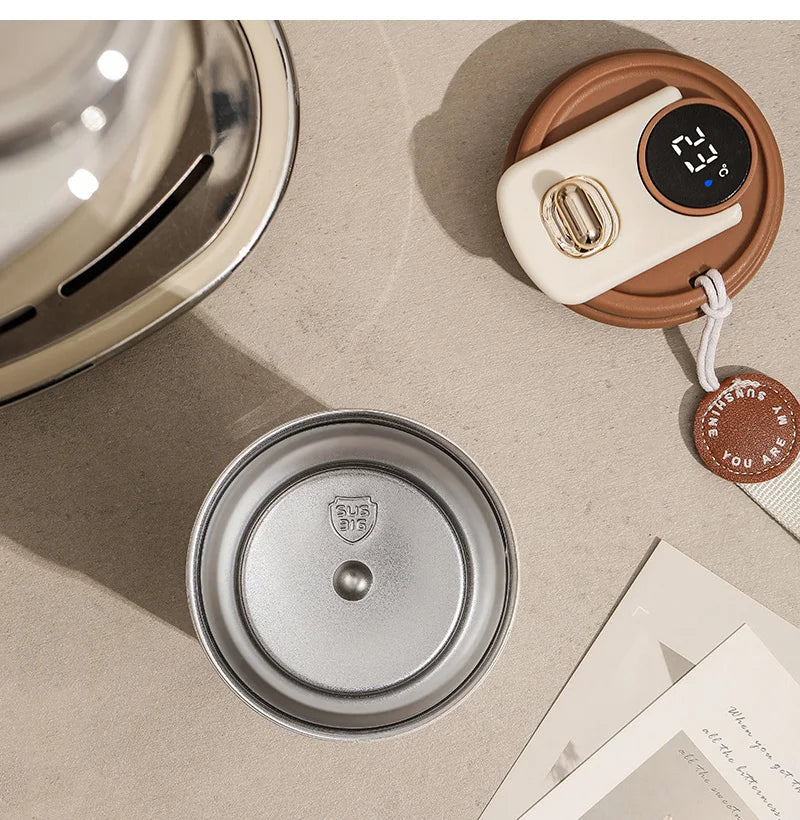 450ml Thermos Bottle Smart Display Temperature 316 Stainless Steel Vacuum Cup Office Coffee Cup Business Portable Thermal Mug.