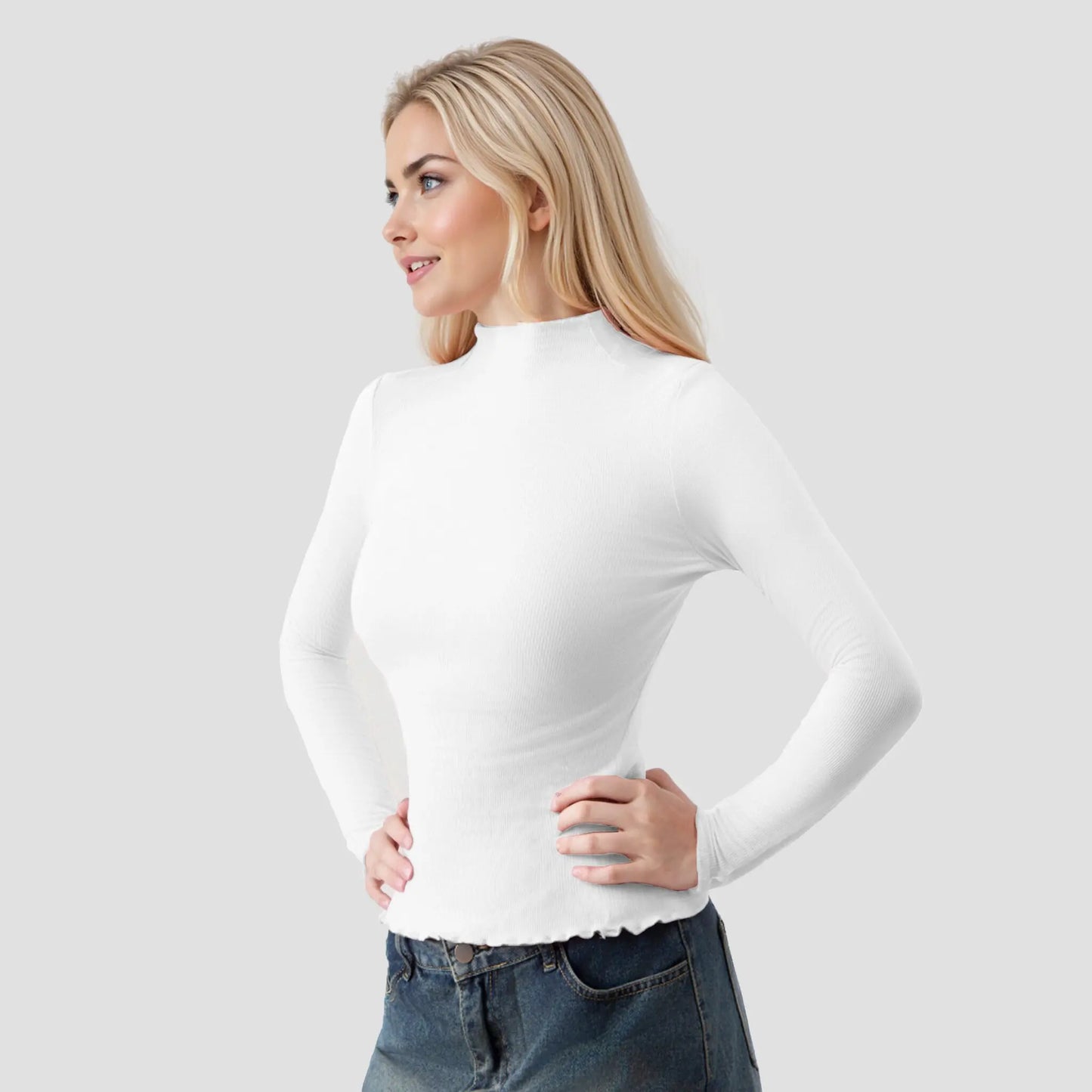 2025 Running Solid Black White Women T-shirt Long Sleeve Tops Women Autumn Winter Korean Fashion Modal Elegant T-shirts.