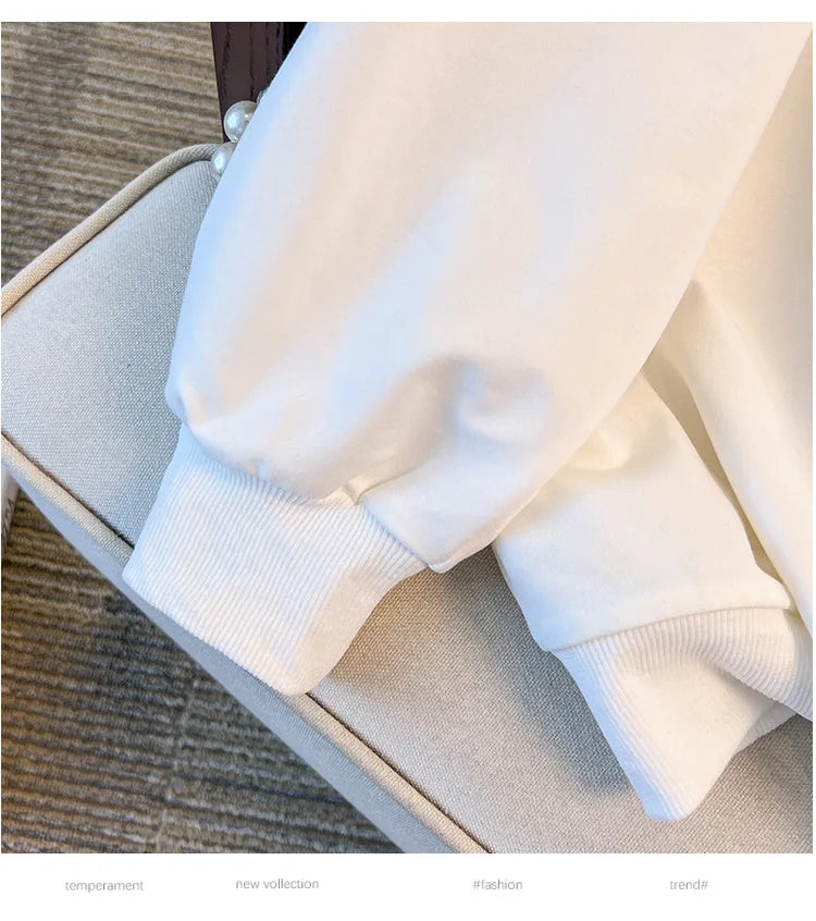 175 kg Plus Größe Damen Büste 170 Frühling Herbst lose Langarm Druck Brief Pullover Sweatshirts 4XL 5XL 6XL 7XL 8XL 9XL.