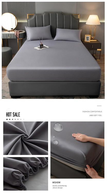 WOSTAR Waterproof mattress protector cover single double bed twin full queen king size elastic fitted sheet style protection pad.