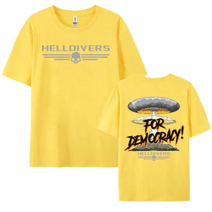 Hot Sale Helldivers for Democracy Graphic t shirt men Summer fashion Casual Short Sleeve Retro Trend Cool streetwear T-Shirts.