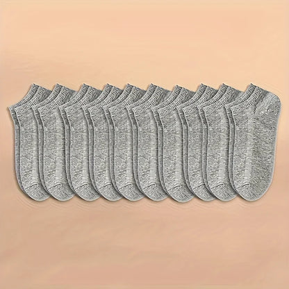 10/20/30/40/60 Pairs Of Unisex Solid Color Socks Comfy Breathable Soft Sweat Absorbent Socks For Daily And Outdoor Wearing.