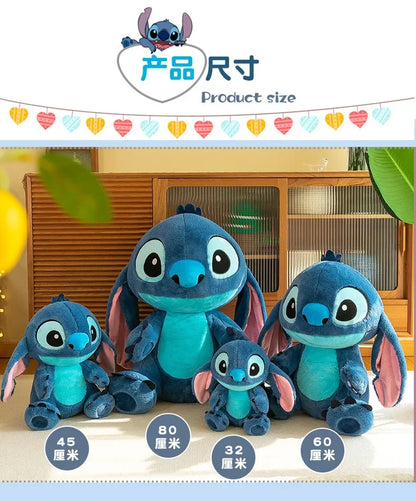 80cm Big Size Disney LILO & Stitch Anime Plush Stuffed Doll Room Plushies Pillow Kawaii Ornaments Children's Holiday Gifts.